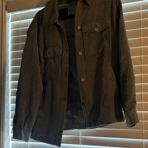 Love Tree Olive Corduroy Shirt Jacket